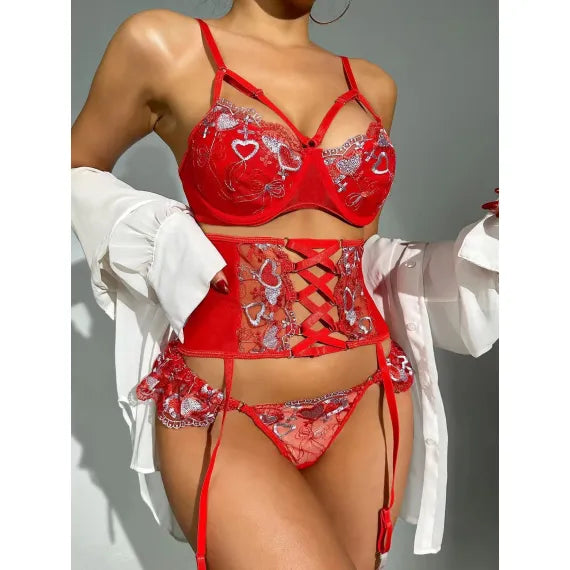 SET LENJERIE SEXY RED PASSION