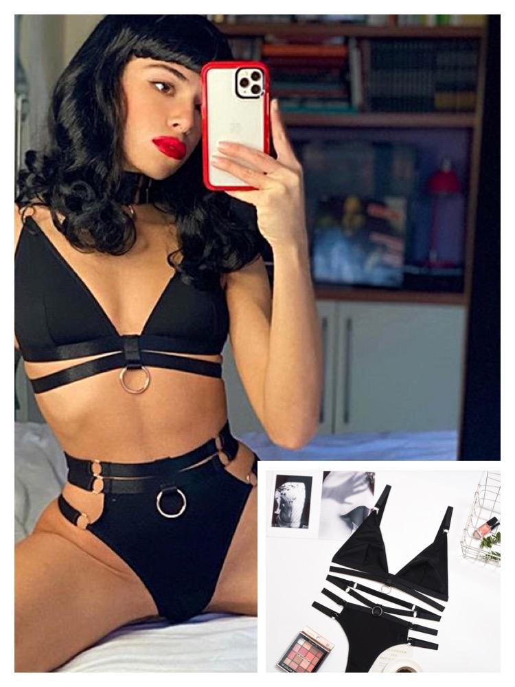 SET LENJERIE SEXY NEAGRA DIN 3 PIESE