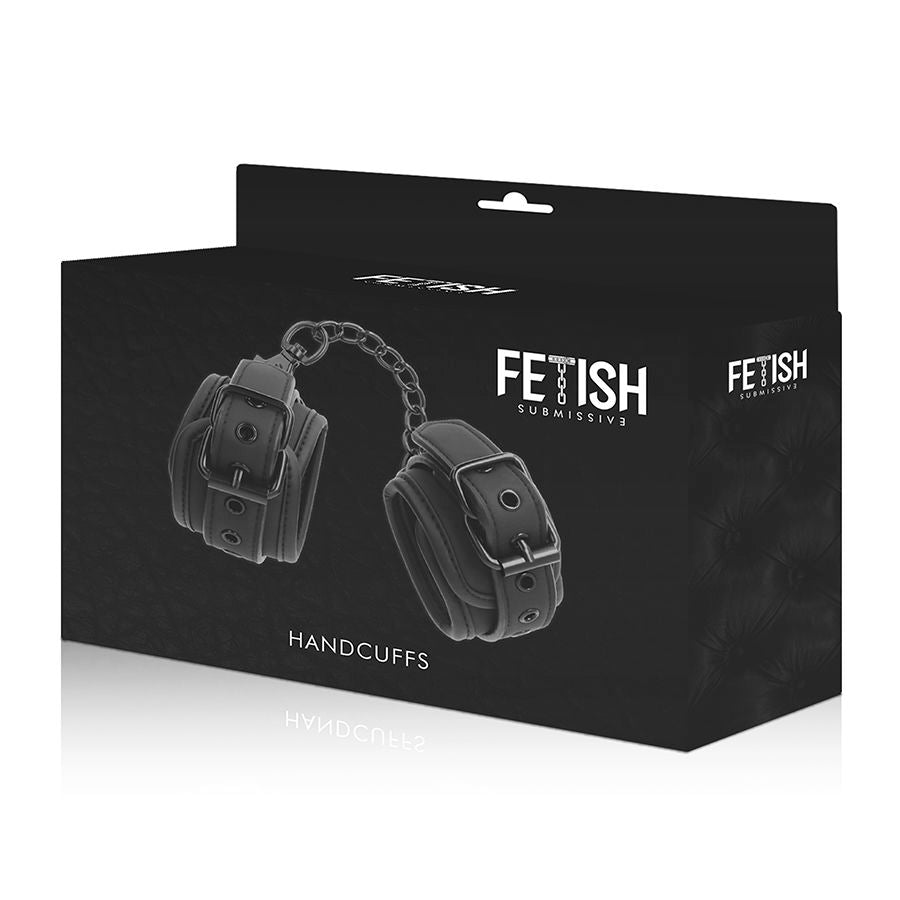 FETISH SUBMISSIVE - VEGAN LEATHER HANDCUFFS WITH NOPRENE LINING - Image 9
