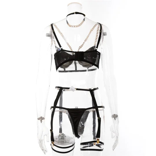 SET SEXY BLACK CHAIN