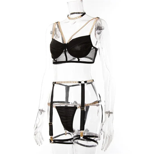 SET SEXY BLACK CHAIN