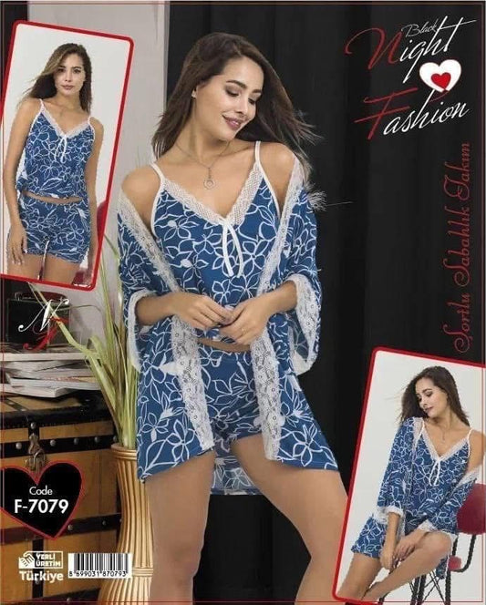 PIJAMA BLUE FLOWER