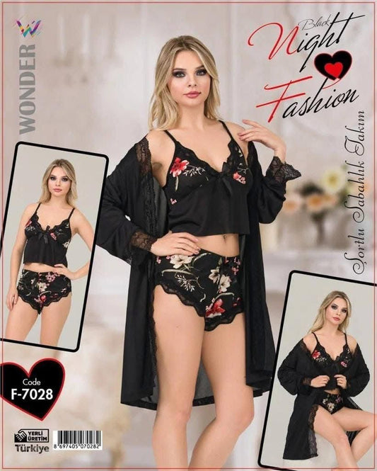 PIJAMA BLACK FLOWER