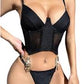 CORSET SEXY CU CHILOT TANGA SI DETALII LANT