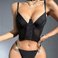 CORSET SEXY CU CHILOT TANGA SI DETALII LANT