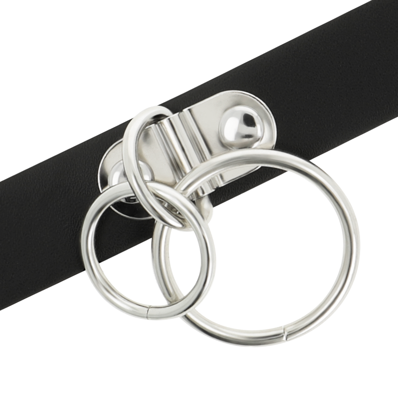 COQUETTE CHIC DESIRE - DOUBLE RING VEGAN LEATHER CHOKER - Image 4