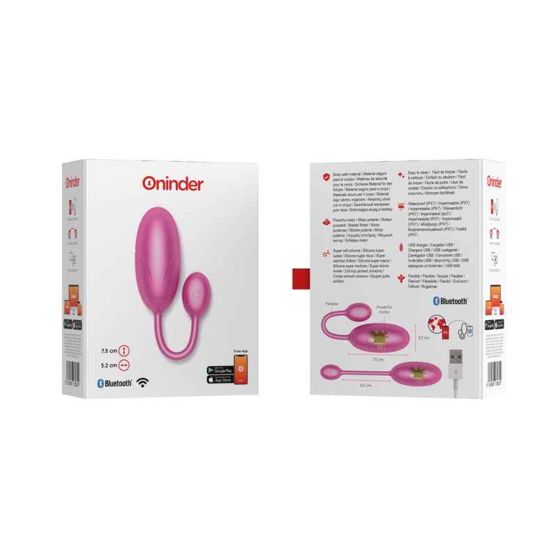 ONINDER - TOKYO VIBRATING EGG PINK 7.5 X 3.2 CM FREE APP - Image 8