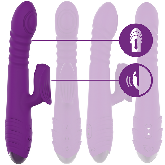 INTENSE - IGGY MULTIFUNCTION RECHARGEABLE VIBRATOR UP & DOWN WITH CLITORAL STIMULATOR PURPLE - Image 2