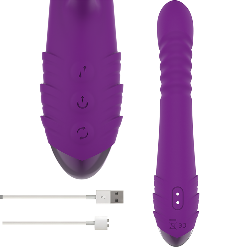 INTENSE - IGGY MULTIFUNCTION RECHARGEABLE VIBRATOR UP & DOWN WITH CLITORAL STIMULATOR PURPLE - Image 4