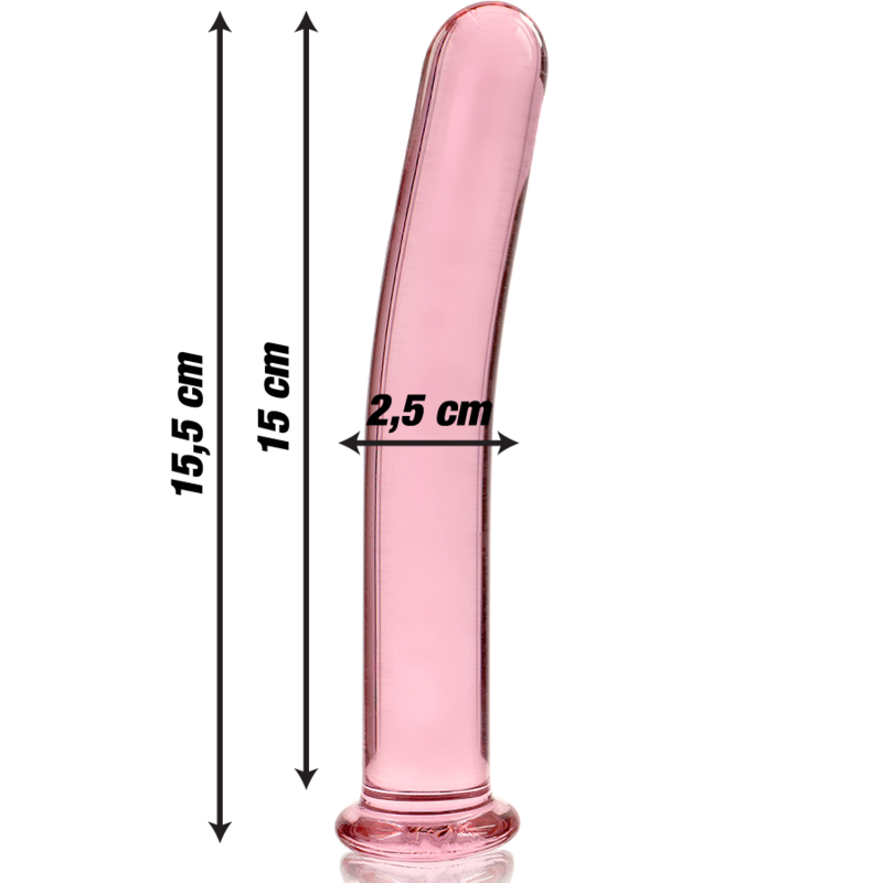 NEBULA SERIES BY IBIZA - MODEL 9 DILDO BOROSILICATE GLASS PINK 15.5 CM -O- 2.5 CM - Image 3