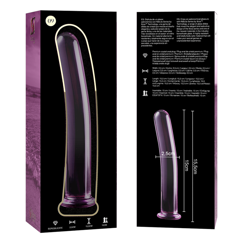 NEBULA SERIES BY IBIZA - MODEL 9 DILDO BOROSILICATE GLASS PINK 15.5 CM -O- 2.5 CM - Image 6