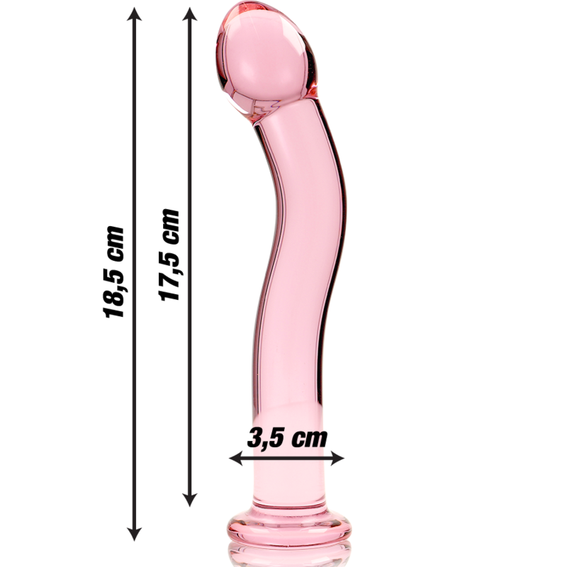 NEBULA SERIES BY IBIZA - MODEL 18 DILDO BOROSILICATE GLASS PINK 18.5 CM -O- 3.5 CM - Image 3