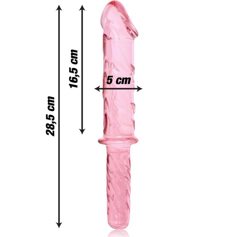 NEBULA SERIES BY IBIZA - MODEL 24 DILDO BOROSILICATE GLASS PINK 28.5 CM -O- 5 CM - Image 3