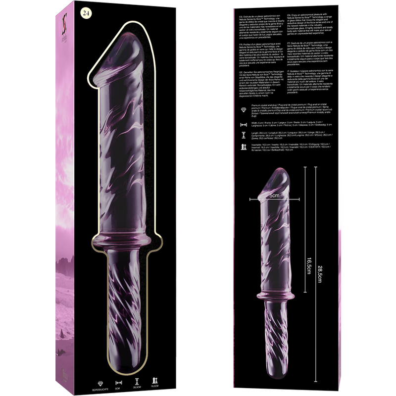 NEBULA SERIES BY IBIZA - MODEL 24 DILDO BOROSILICATE GLASS PINK 28.5 CM -O- 5 CM - Image 6