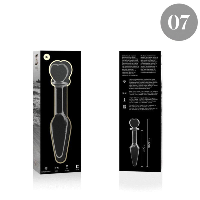 NEBULA SERIES BY IBIZA - MODEL 7 ANAL PLUG BOROSILICATE GLASS CLEAR 13.5 CM -O- 3 CM - Image 4