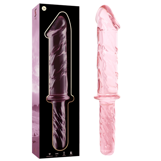 NEBULA SERIES BY IBIZA - MODEL 24 DILDO BOROSILICATE GLASS PINK 28.5 CM -O- 5 CM