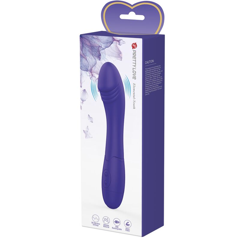 PRETTY LOVE - ELEMENTAL YOUTH VIOLET VIBRATOR DILDO - Image 8