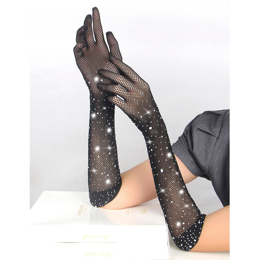 SUBBLIME - 957469SHINE TRANSPARENT GLOVES BLACK S/M - Image 6