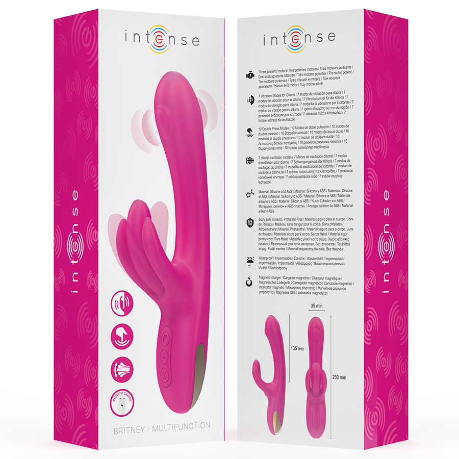 INTENSE - BRITNEY MULTIFUNCTION RABBIT VIBRATOR 23 CM PINK - Image 8