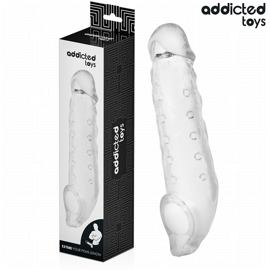 ADDICTED TOYS - TRANSPARENT PENIS EXTENSON SIZE S 23 CM
