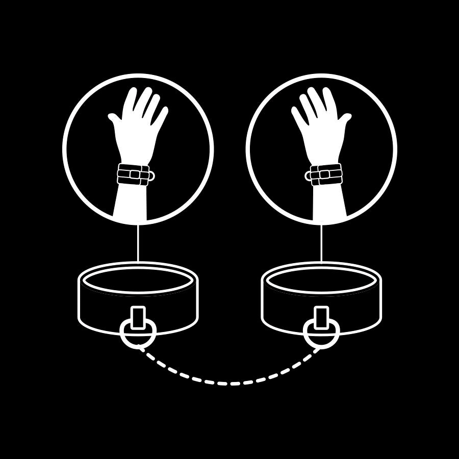 FETISH SUBMISSIVE - VEGAN LEATHER HANDCUFFS WITH NOPRENE LINING - Image 8