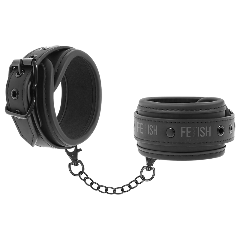 FETISH SUBMISSIVE - VEGAN LEATHER HANDCUFFS WITH NOPRENE LINING - Image 2
