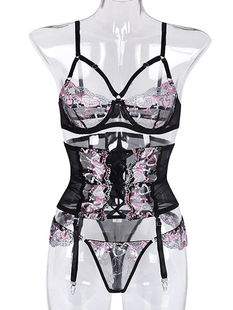 SET SEXY DIN DANTELA NEAGRA